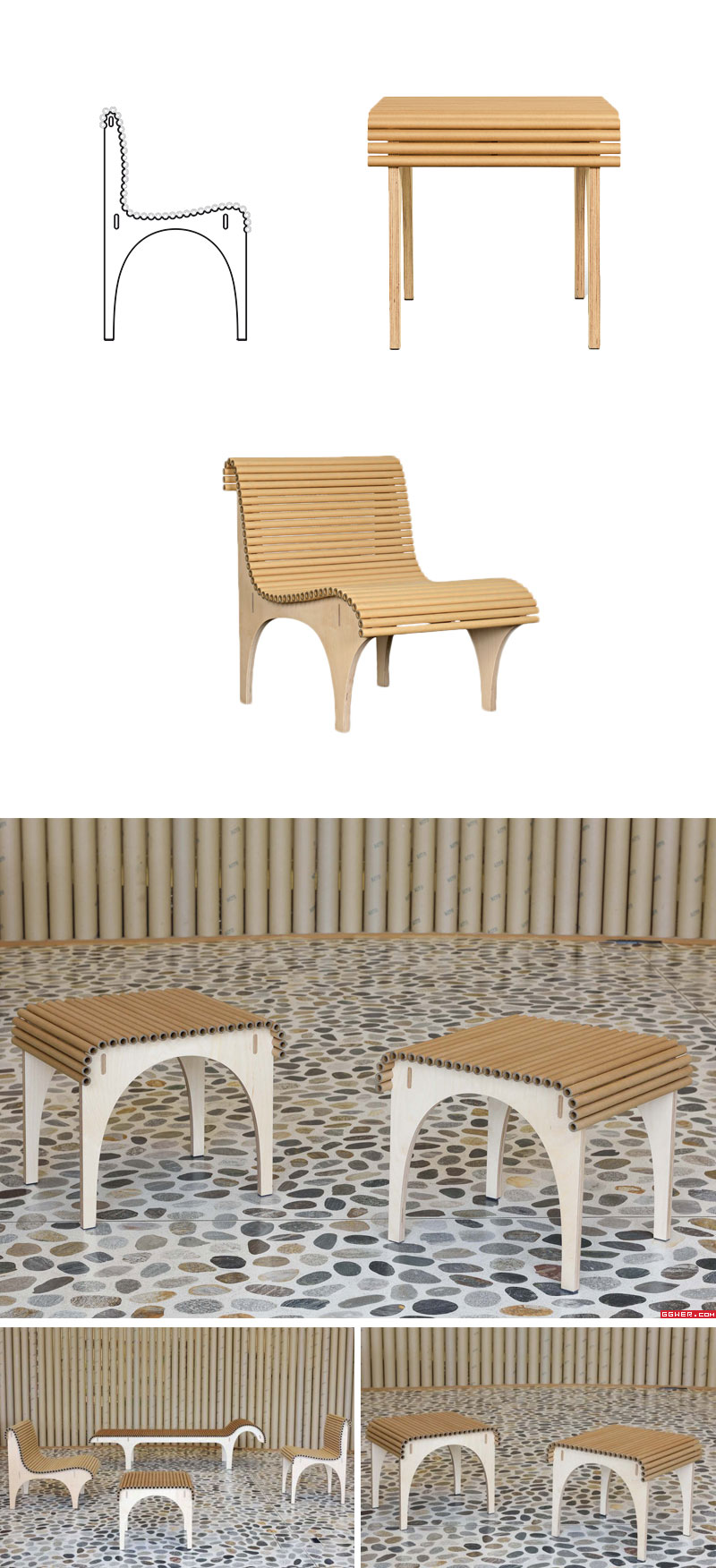 偉大な 坂茂 _ ⑦ chair Carta ダイニングチェア - education.semel